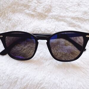 Maura Blue Oversized Oval Horn Rims Sunglasses